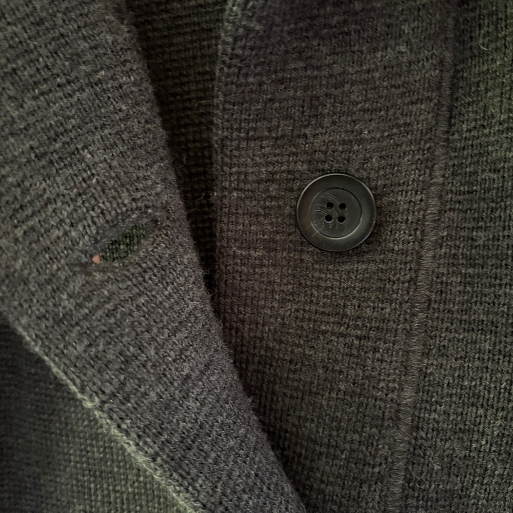 JCrew 100% Merino Wool Cardigan Sweater Women’s XS Charcoal Grey Heavy Knit EUC - Picture 3 of 6